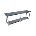 Bk Resources Work Table 14/304 Stainless Steel With Galvanized Undershelf 96"Wx36"D QTT-9636